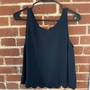 Flowy navy blue sleeveless top